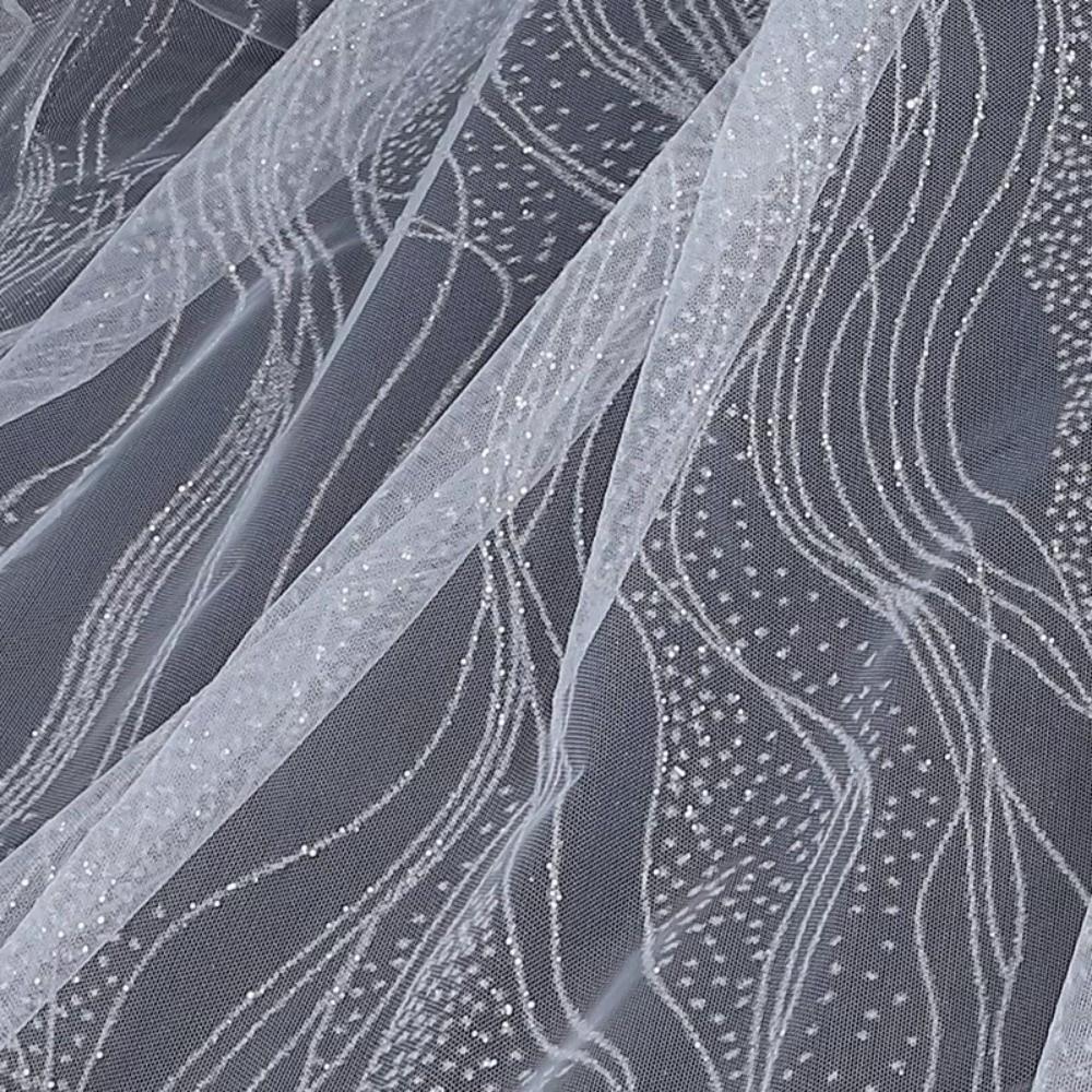 Fashion 160cm*1 Yard Sequin Texture Mesh Fabric Shiny Wear-Resistant Glitter Net Yarn DIY Lace Sparkle Tulle Banquet Decoration