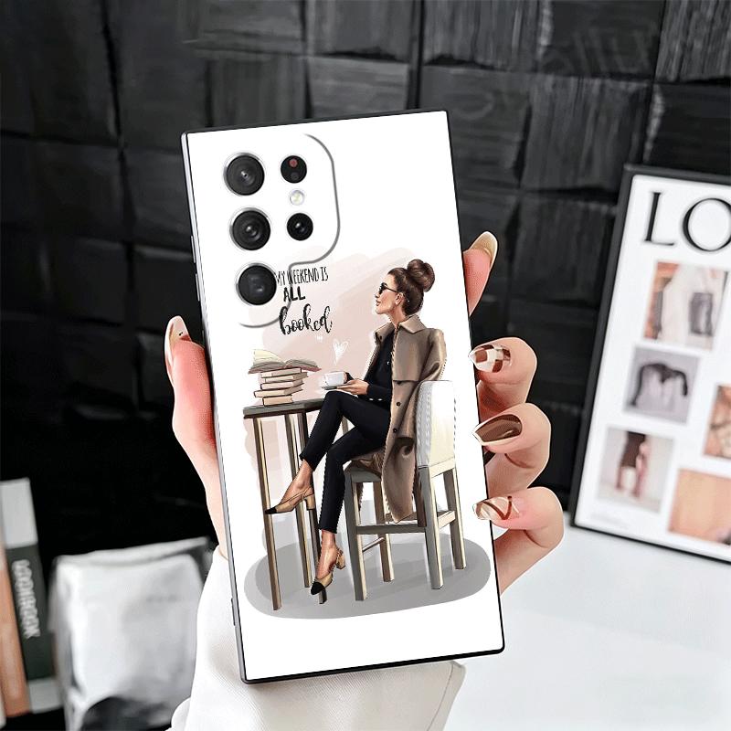 

Girl Boss Lady Pink Soft Phone Case for Samsung Galaxy S26 S25 Edge S24 Ultra S23 Plus S22 S21 FE S20 Black Cover Back Shell Samsung S24 Plus