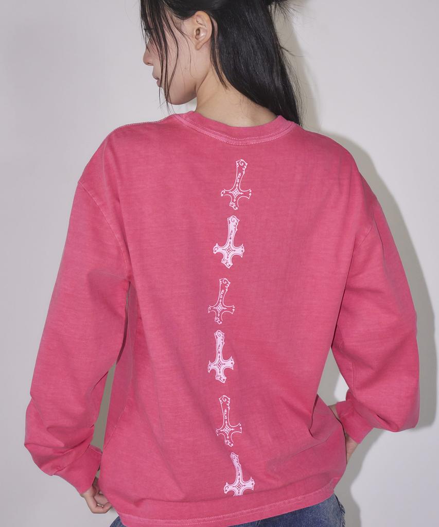 TRAVEL Cross Point Pigment Long Sleeve Red