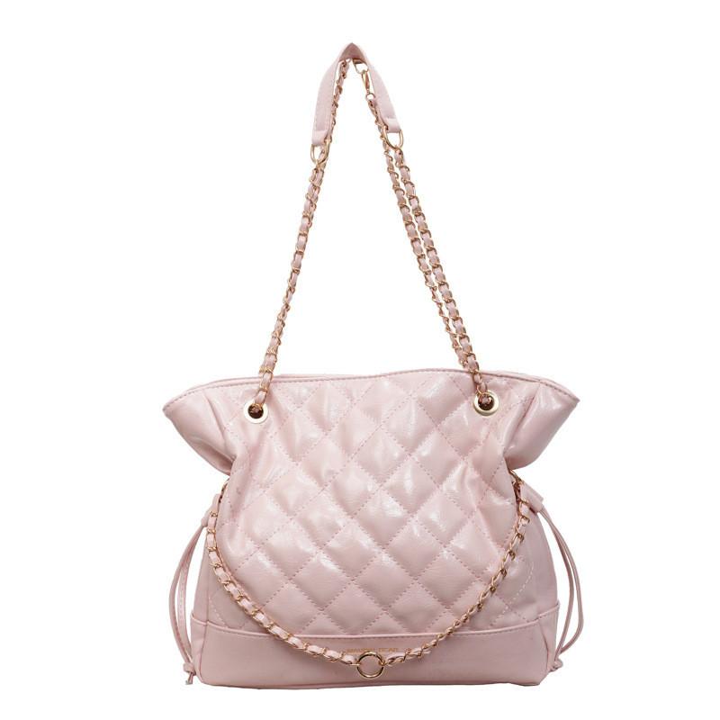 IELGY Oil Wax Leather Chain Underarm Bag Commuter Tote Bag