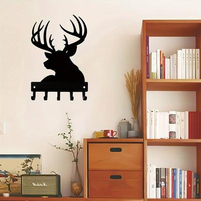 1pc Deer Key Rack Hanger - 6 Inch/9 Inch Wide Metal Wall Art Wall-mounted Hooks Key Holder Key Hanger Coat Rack