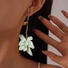 with Leaf Stalk Floral Pendant Earrings Zinc Zinc Alloy Stud Earrings Enamel Flower Drop Earrings  Vacation