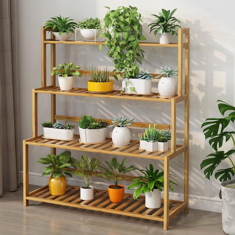 Bamboo Multi-Tier Indoor Plant Stand for Succulents and Flowers