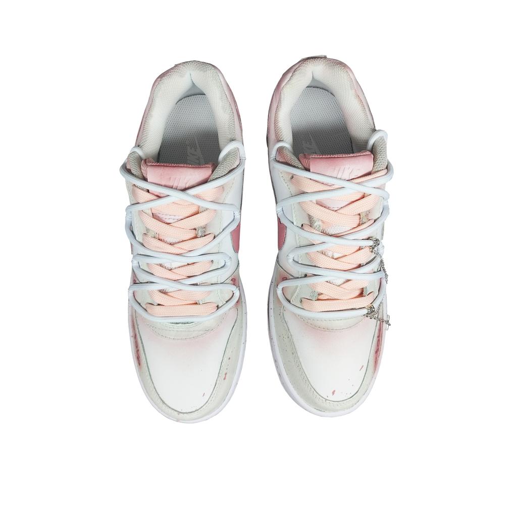 Nike EBERNON Tower Rabbit Leather Slip Resistant Cushioning Abrasion Resistant Low Top Skateboard Shoes Men's Pink AQ1775-100(TeamEight-)