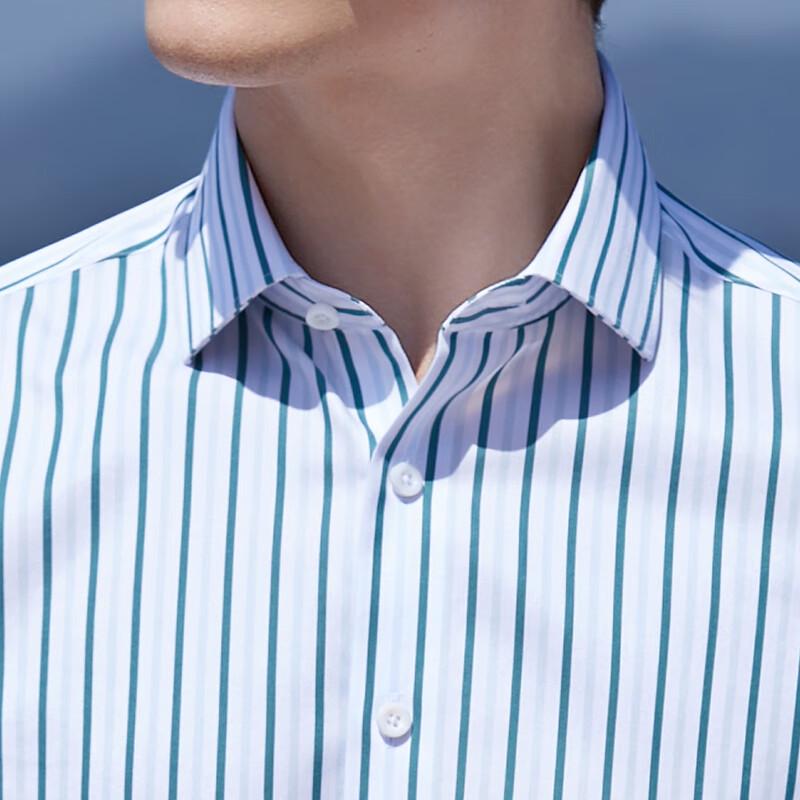 Antonio Men's 200TC 100% Cotton Striped Short Sleeve Shirt