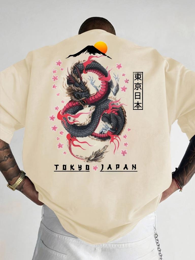 Fashion Pattern Tshirt 100 Cotton Simple and Loose Comfortable Mens Clothing Printed Tshirt