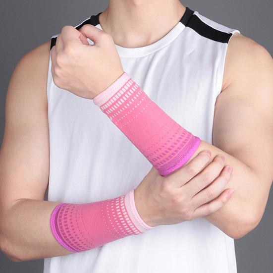 Sports Wristband Compression Protective Nylon Knit Assistance Sweat Bands for Basketball Volleyball Fitness Weight Lifting