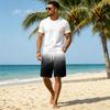 Herren Freizeit Corduroy Kordelzug Shorts Farbverlauf Stil mit Buchstaben Aufnäher Klassisch Bequem Sitz Sommer Strandkleidung