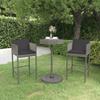 3 Pcs Garden Bar Set and Cushions Woven Resin