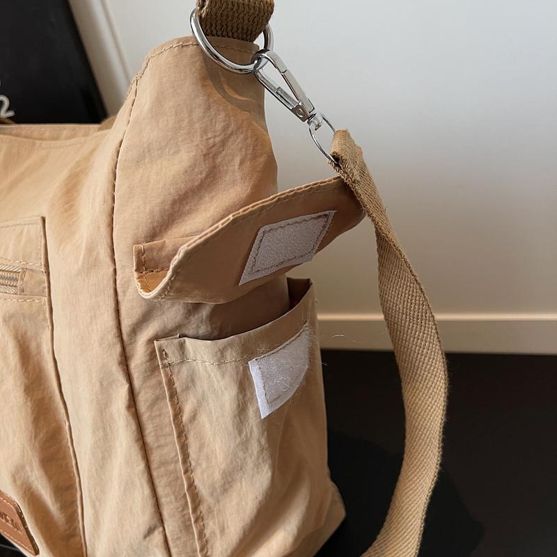 Nylon Tote Bag Women Casual Shoulder Bag with Zipper Pocket for Daily Use