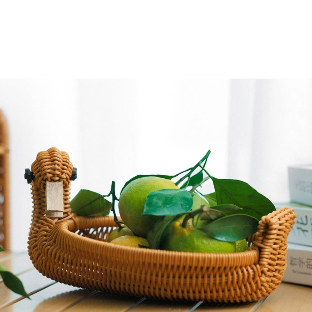 Multifunktionale Aufbewahrung Rattan Geflochtene Teeschale Restaurant Serviertischplatte Display