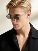 Prada SPRB54E Silver Rectangular Sunglasses