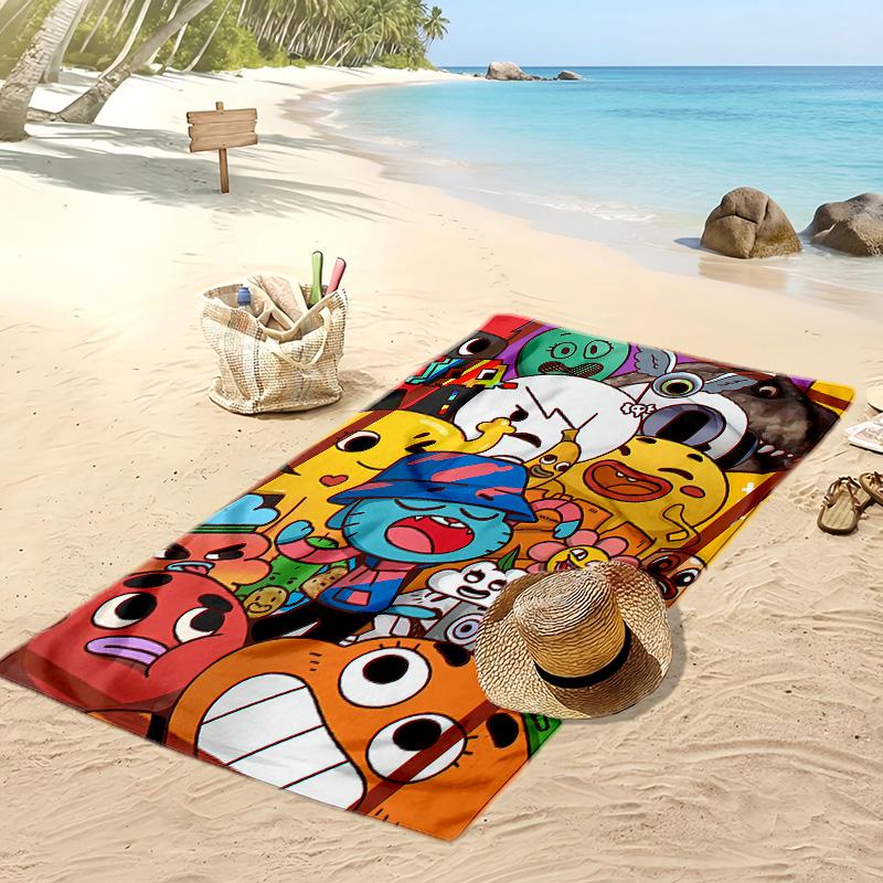 Amazing World of Gumball Beach Towel, Soft Absorbent Quick‑Dry Towel for Beach Pool Swimming Travel Home