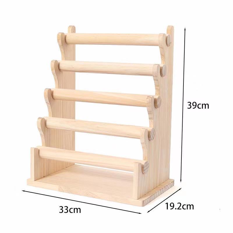 Solid Wood Detachable Three-Layer Bracelet & Jewelry Display Stand