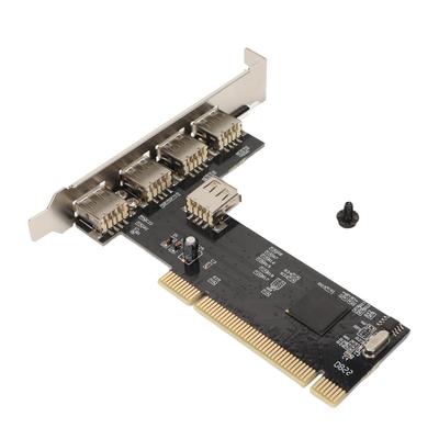 PCI To USB2.0 Internal Expansion Card 5 Port 480Mbps Plug and Play 4 External 1 Internal PCI