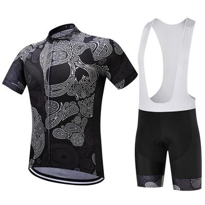 Atmungsaktive Sommer-Shorts zum Reiten Fahrrad-Fahrradbekleidung Set Herren Sport Trikots Anzüge weiße Trägerhose Fahrradbekleidung Rennradbekleidung Strumpfhosen