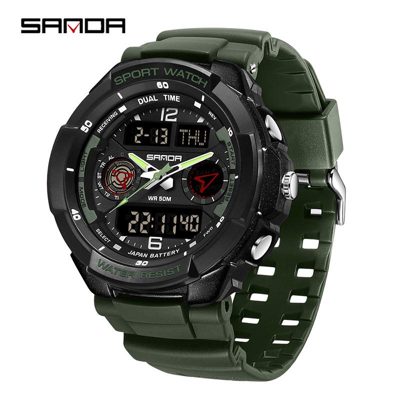 Sanda Sports Fashion Waterproof Multifunction Electronic Watch for Students