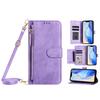 Applicable To iPhone16 Multi-card Leather Case 15plus Zipper Wallet Card Multi-function Oblique Span Protective Case 14plus