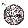 3D Floral Pumpkin Wall Art Halloween Ghost Wooden Welcome Door Hanger Sign, Cute Ornament with Bell Durable Sign for Porch Hanging Rope, Decor Indoor