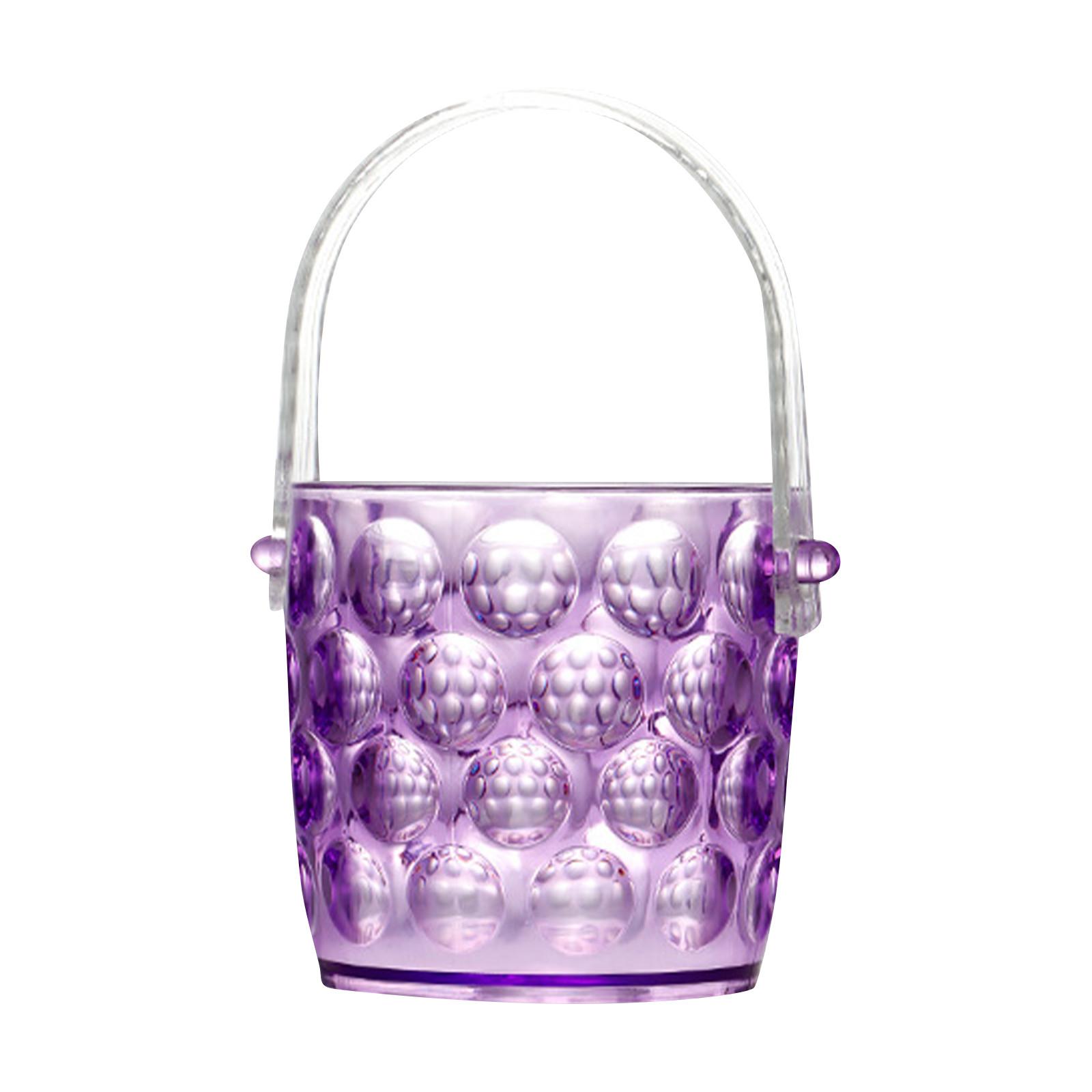 

Ведро для льда, небольшой прозрачный акриловый контейнер для ледяных шариков, охладитель для шампанского, пива и вина с ручкой для вечеринки в коктейль-баре с морозильной камерой, 4,7 х 4,9 дюйма One Size