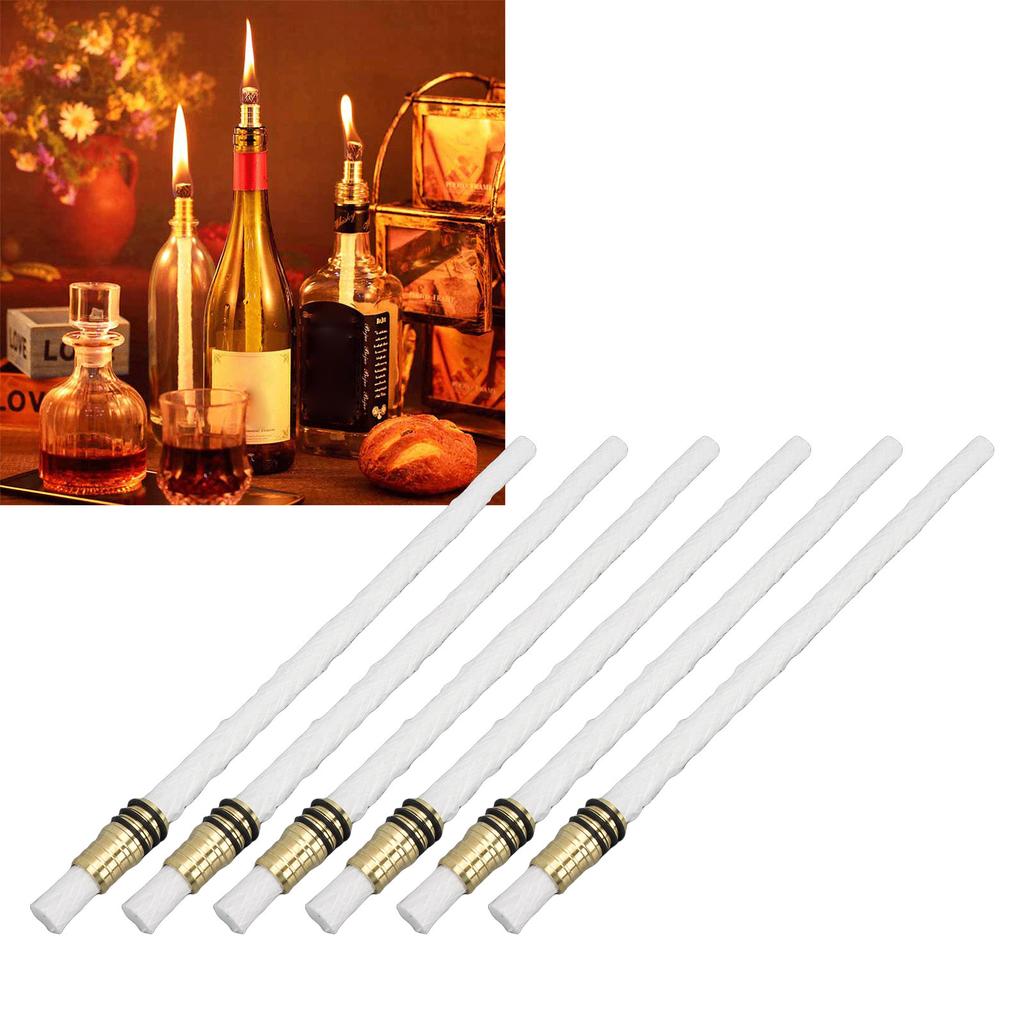   Homemade Wine Bottle Torch Kit   Lasting Fiberglass Torch Wicks with Brass Holders Washers for Outdoor Decor