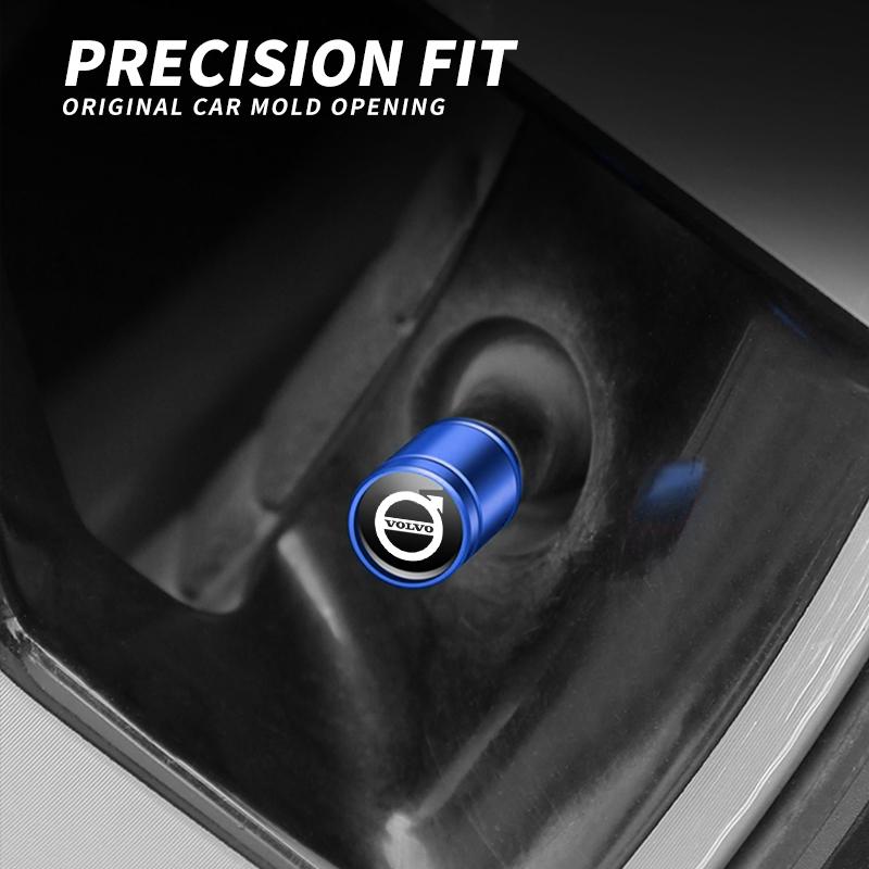 4 Stück Metall Auto Rad Reifen Ventilschaftkappen Felgen Zubehör für Volvo Rdesign XC60 XC90 XC40 V50 V60 V40 EX30 S60 C30 V70 S90 AWD