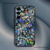 Bunte Glas-Handyhülle für Samsung S26, S25, S24, S21, S22, S23, S30, Ultra, S20, Plus, Fe, Lite, 5G Schwarze Hülle