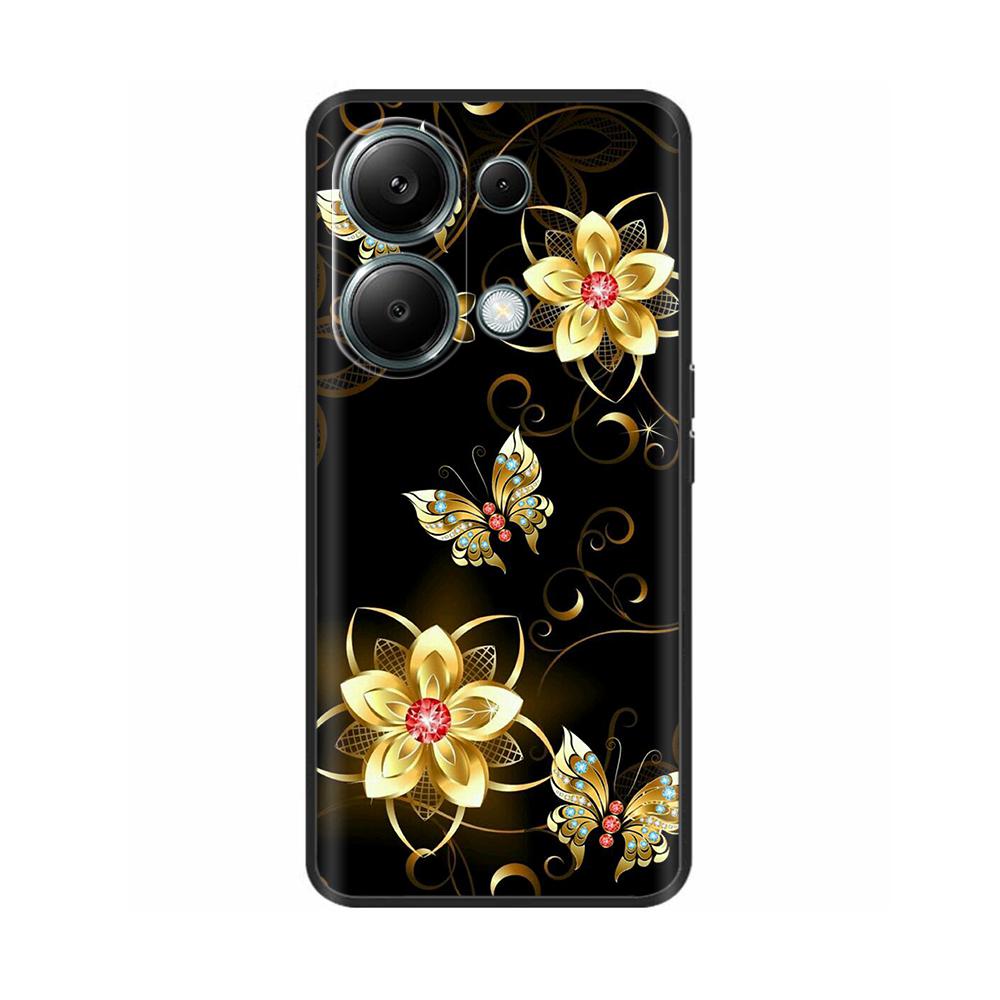 For Xiaomi Poco M6 Pro 4G Phone Case Cover Cute Cat Painted Black Silicone Soft Back Cover Cases For Poco M6 Pro Case M 6 M6Pro