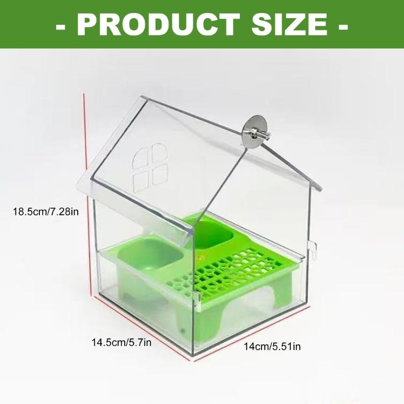 Durability Bird Feeders Two Separate Food Chambers Transparents Container Tracking Effortlessly Refill Stable Cage