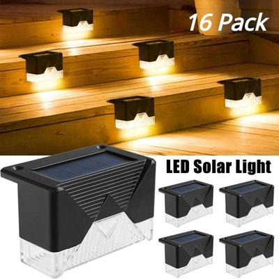 16 Stück Solar-LED-Außendeckleuchten, wasserdichte Stufen- und Treppenlichter, Gartendekor-Lampe für Weg und Hof