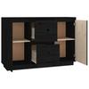 Sideboard Black 111 x 34 x 75 cm Solid Pine Wood