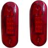 APSMOTIV 2Pcs Running Board Lights For Trucks Truck Trailer Red Light Front Rear Led Side Marker Lights Indicator Lamp 24VFlat Fit Base