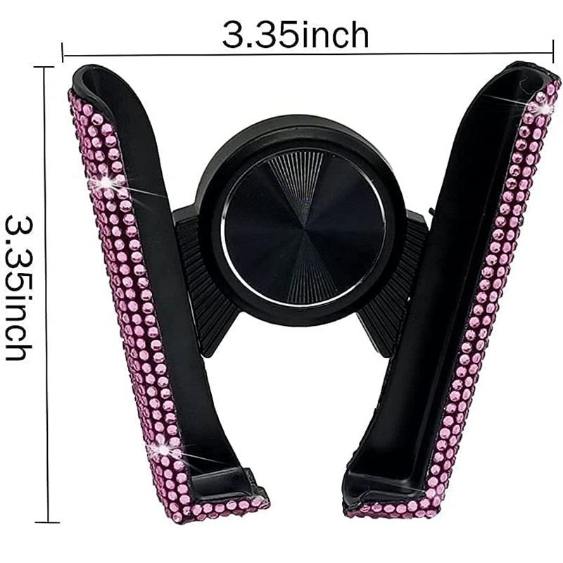Car Phone Holder Women Diamond Crystal Car Air Vent Mount Clip Mobile Phone Holder Stand In Car Bracket Interior Accessories
