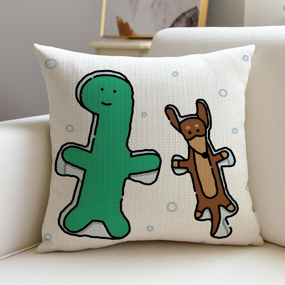 Quirky JJogumanS Cushion Cover Breathable and skinfriendly linen pillowcase square removable and washable cushion