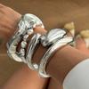 Hip-Hop Oval Arc Smooth Bracelet Personality Irregular Wave Alloy Bracelet