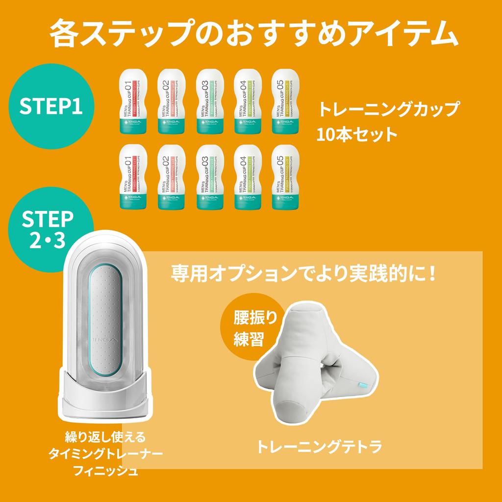 TENGA Healthcare Training Finish Training Level Medium Hard for less sensitive training Men's Cup, 2, Type, slower,