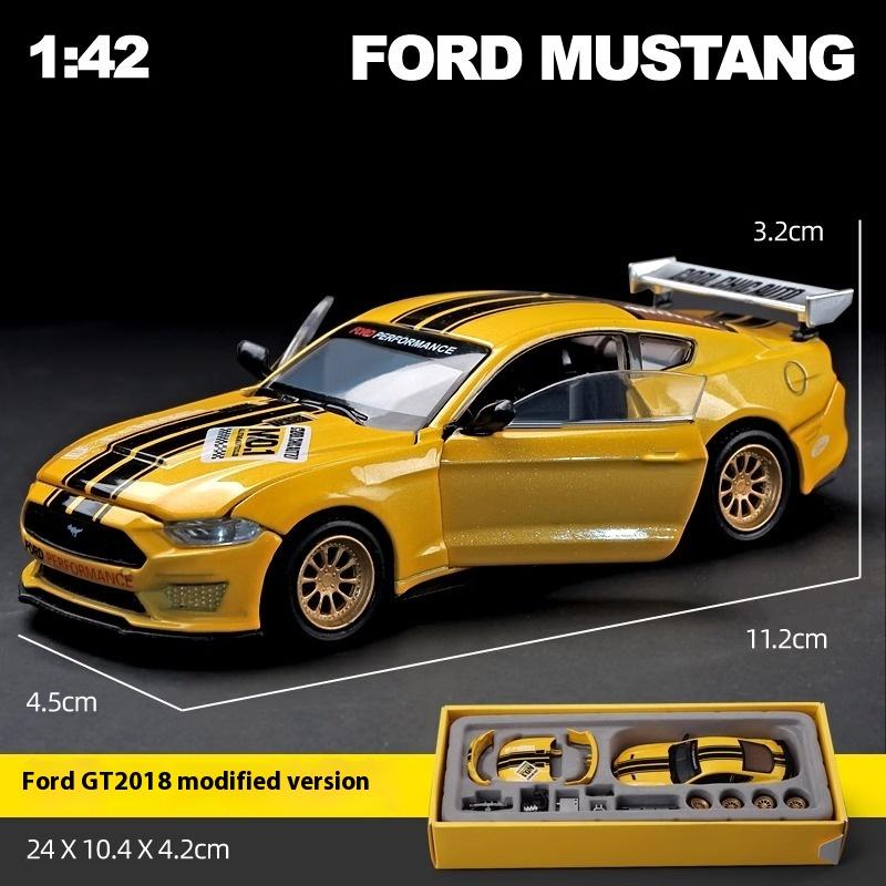 1/42 Ford Mustang GT 2018 Assembly Modification Series Alloy Diecast Car Model Trendy Home Decoration Miniatures Birthday