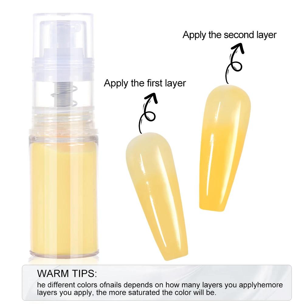 12 Colors Quick Ombre Spray Acrylic Powder for Nails Neon Gradient Pastel with Amazing Effect Professional Nail Dip Powder