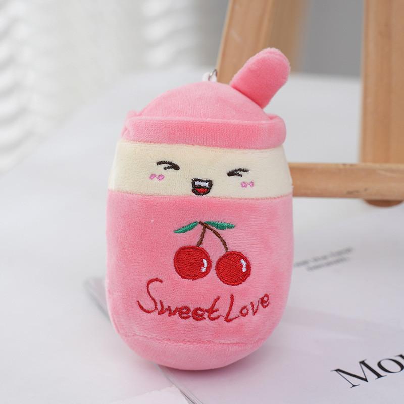 

Adorable Plush Fruit Boba Tea Cup Keychain 12cm Stuffed Toy Backpack Charm StyleE