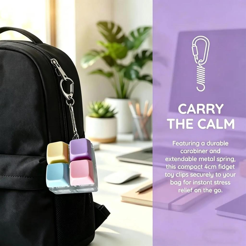 Portachiavi Tastiera Antistress 4/5 Tasti Tappo Tastiera Macaron con Luce RGB Giocattolo per Dita Portachiavi Decompressione Fai da Te Gadget per Bambini Adulti Passatempo