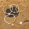 5pcs/set Elegant Multi-layer Imitation Pearl Bracelet Starfish Shell Turtle Pendant Bracelet Women's Summer Party Dating Jewelry