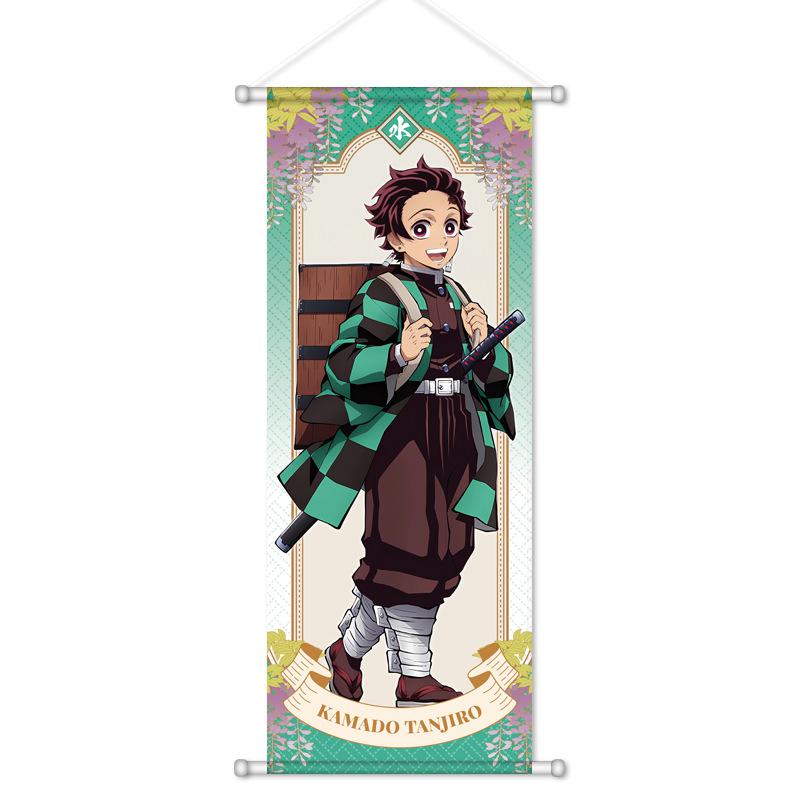 Wall Scroll Poster Tapestry Kamado Tanjiro Nezuko Kamado Giyu Tomioka Mitsuri Kanroji Anime Hanging Printing