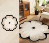 Light Luxury Living Room Decoration Soft Carpet Flower Shape Rugs for Bedroom Washable Lounge Floor Mat Anti-slip Cloakroom Rug