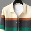 Cardigan pour homme, pull col rabattu, col en V, manches longues, poches, simple boutonnage, veste élastique tricotée, automne hiver