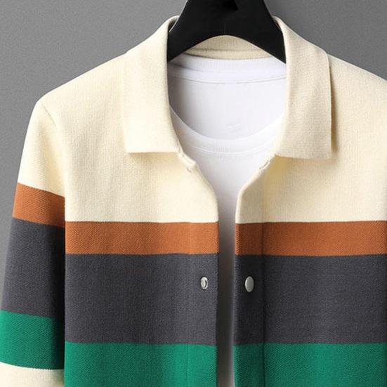 Cardigan pour homme, pull col rabattu, col en V, manches longues, poches, simple boutonnage, veste élastique tricotée, automne hiver