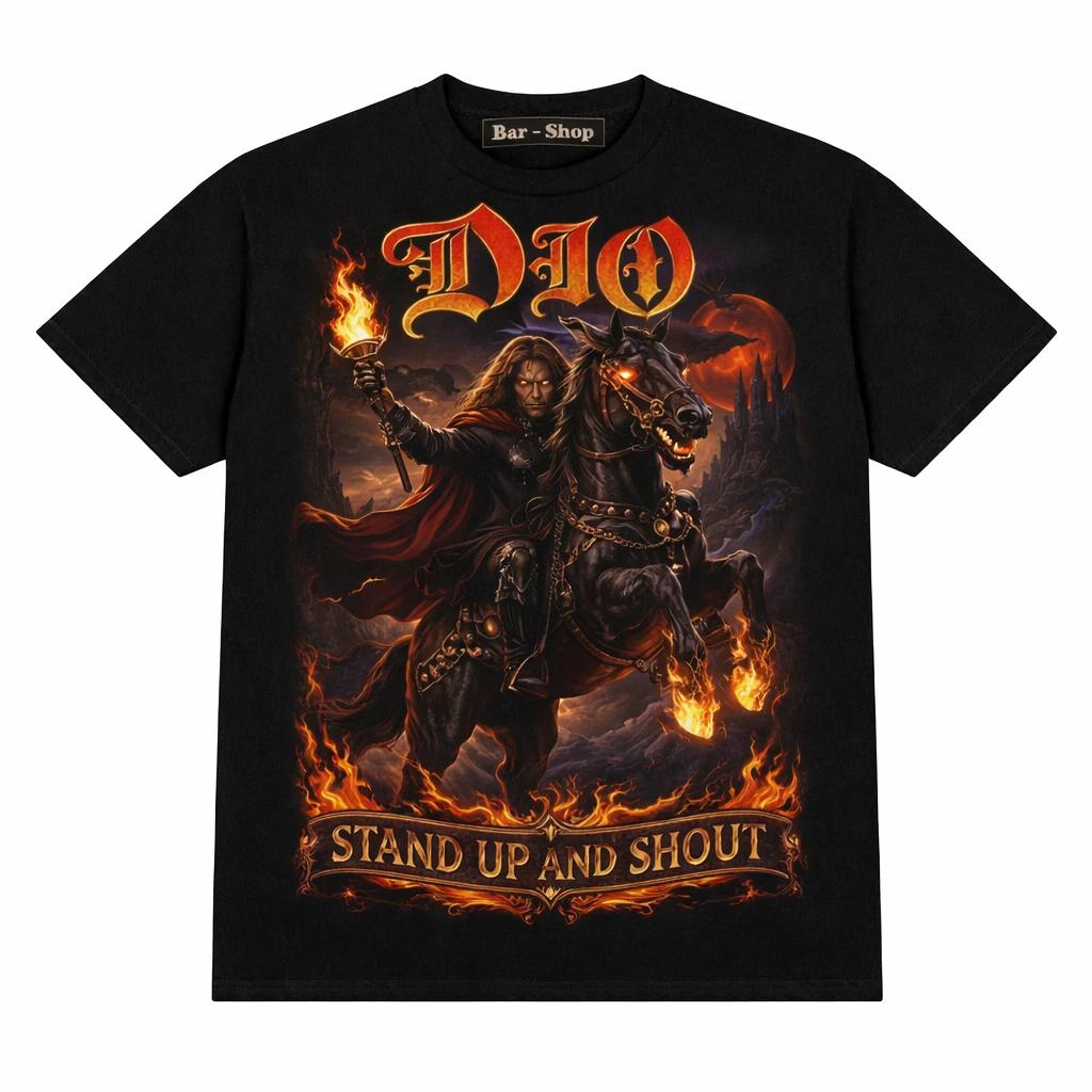DIO Ronnie James T-shirt ,Stand Up And Shout Tee Unisex Fit ,Size S-4XL XL