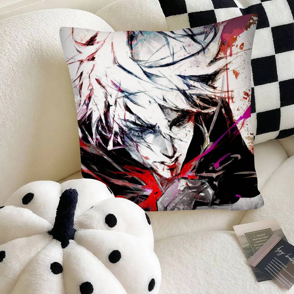 Ink Wash Hot Anime Jujutsu Kaisen Pillow Case Square Pillow Bedroom Sofa Leisure Comfort Cushion Car Home Decoration