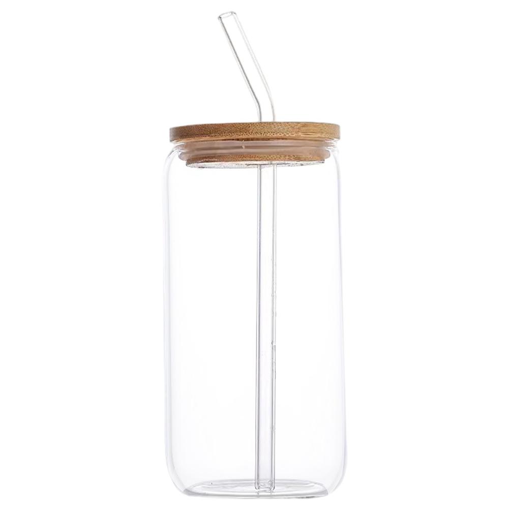 500ML/16oz Glass Cups with Lids and Straws Iced Coffee Glasses Beer Glasses Tea Cup Drinking Glasses for Cocktail  Gift