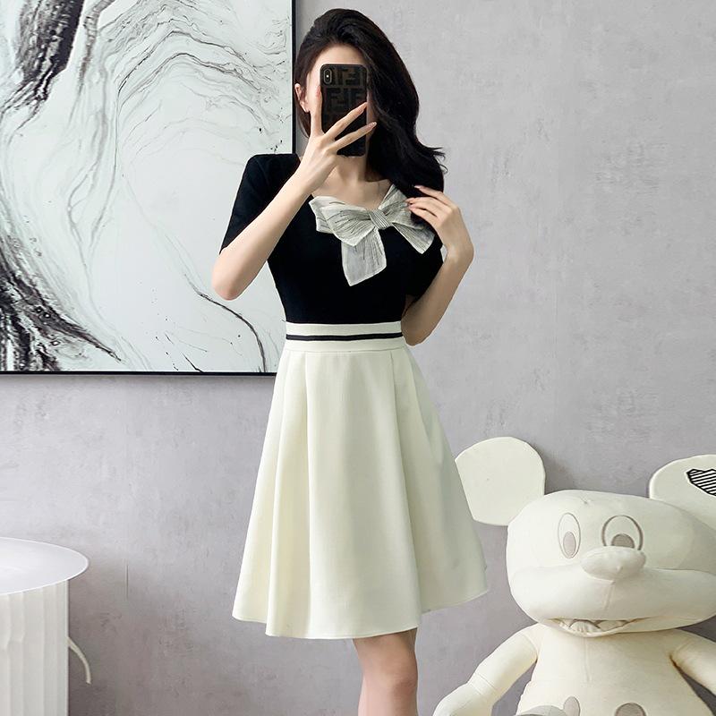 

In-Stock Summer Bow Tie Sweet Midi Dress 2XL