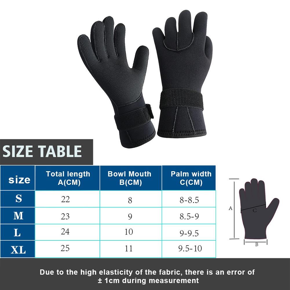 1.5mm Neoprene Gloves Anti Slip Wetsuit Winter Gloves Diving Paddling Spearfishing Snorkeling Keep Warm for Water Sports